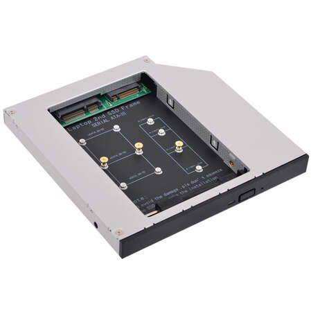 Салазки Espada M2MS1295 для замены привода в ноутбуке 9,5/12,7мм на NGFF (M.2) SSD (NGFF (M.2) SSD to miniSATA)
