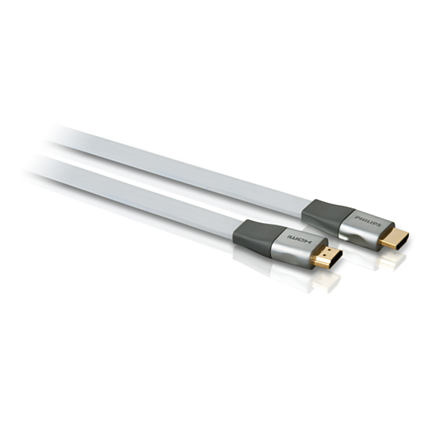 Кабель HDMI-HDMI v1.4 1.5м плоский,белый Philips (SWV3435S/10) Series 500