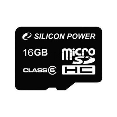 Micro SecureDigital 16Gb SDHC Silicon Power class6 (SP016GBSTH006V10)
