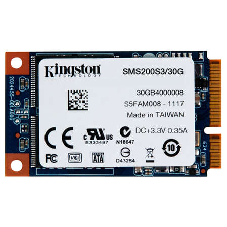 Внутренний SSD-накопитель 30Gb Kingston SMS200S3/30G mSATA3 mS200 Series