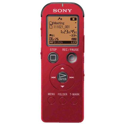 Диктофон SONY ICD-UX522 2GB, красный
