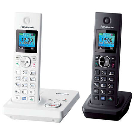 Радиотелефон Dect Panasonic KX-TG7862RU2 черный/белый, АОН, автоответчик