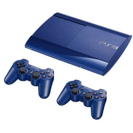 Игровая приставка Sony PS3 Super Slim 500 Gb (CECH-4008CLBl) + Дополнительный контроллер синий  