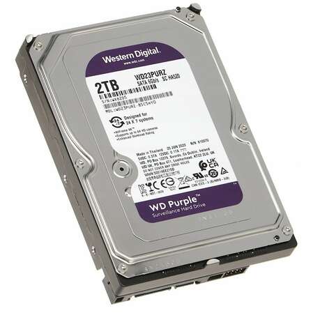 Внутренний жесткий диск 3,5" 2Tb Western Digital (WD23PURZ) 64Mb 5400rpm SATA3 Purple