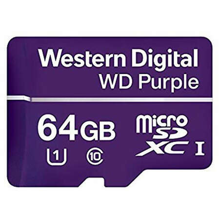 Micro SecureDigital 64Gb Western Digital Purple SDHC class 10 UHS-I (WDD064G1P0A)