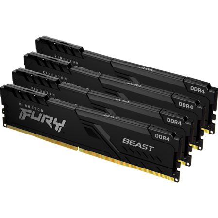 Модуль памяти DIMM 64Gb 4х16Gb DDR4 PC28800 3600MHz Kingston Fury Beast Black (KF436C18BBK4/64)