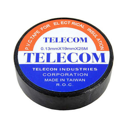 Изолента Telecom Black (0,13мм х 19мм х 25М)
