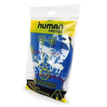Перчатки для сенсорных дисплеев Human Friends "Fiver" синий, размер: универсальный