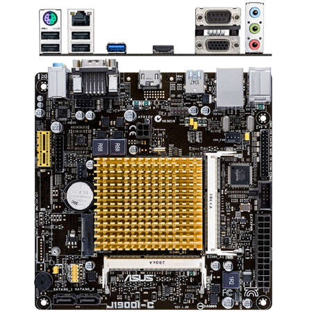 Материнская плата ASUS J1900I-C Intel Celeron J1900 (2.0 GHz), 2xDDR3L SODIMM, 1xUSB3.0, HDMI, GLan, mini-ITX