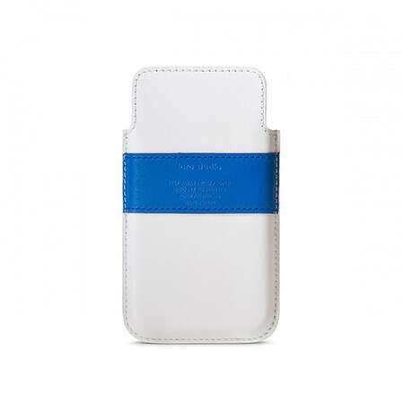 Чехол для iPhone 4/iPhone 4S Laro Studio Mark case Натуральная кожа белый/синий
