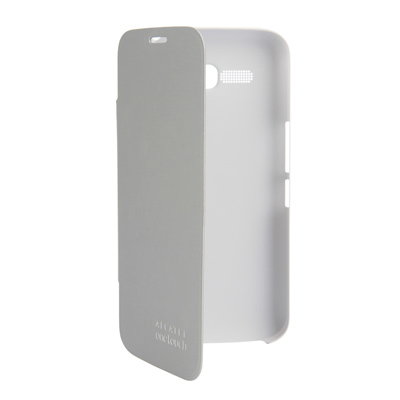 Чехол для Alcatel One Touch Pop C9 7047D Alcatel Flip-case, белый с серебристым