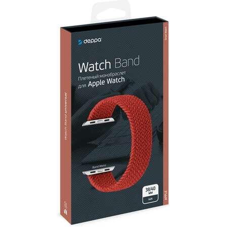 Ремень для умных часов Нейлоновый ремешок для умных часов Deppa Band Mono для Apple Watch 38/40 mm красный