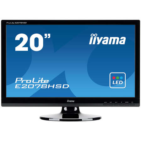 Монитор 20" Iiyama ProLite E2078HSD-GB1 TN LED 1600x900 5ms VGA DVI
