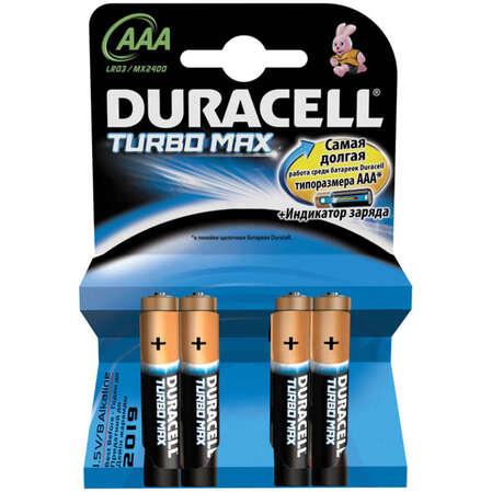 Батарейки Duracell LR03-4BL Turbo Max AAA 4шт