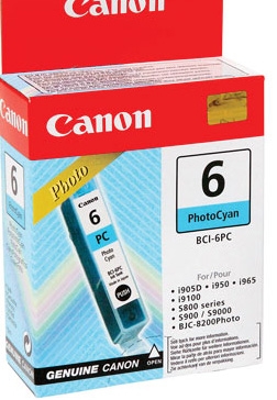 Картридж Canon BCI-6PC Photo Cyan для BJC-8200/BJ-S-800/S-900/I950/I9100