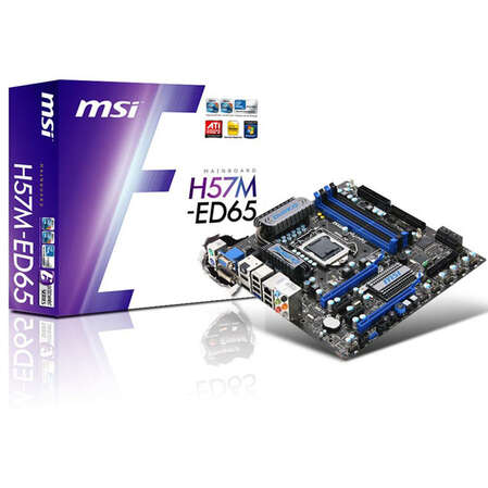 Материнская плата MSI H57M-ED65 H57 Socket-1156 4xDDR3 2xPCI-E16x, GbLAN mATX