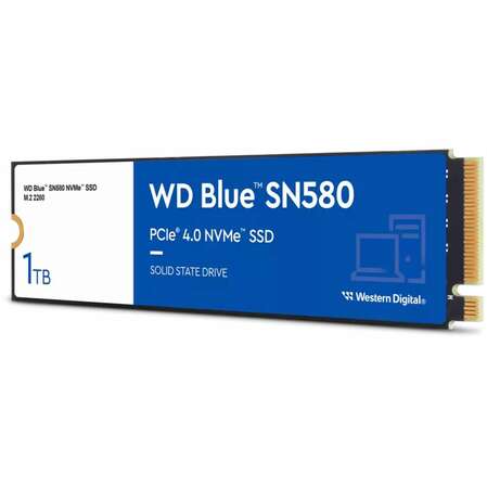 Внутренний SSD-накопитель 1000Gb Western Digital Blue SN580 (WDS100T3B0E) M.2 PCIe NVMe 4.0 x4