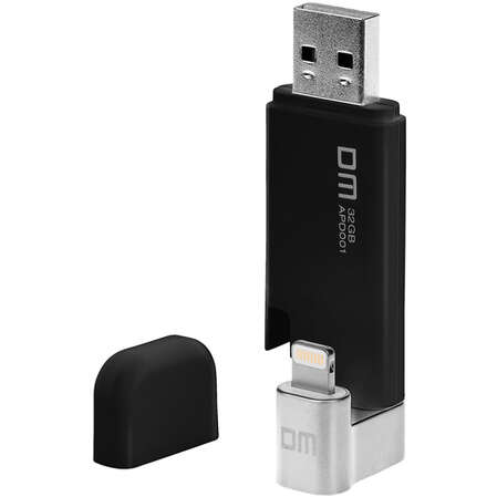 USB Flash накопитель 32GB DM AIPLAY для Apple iPhone\iPad\iPod Touch с разъемом Lightning MFI черный