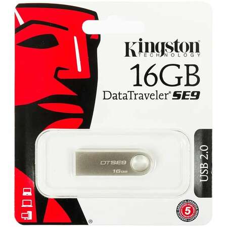 USB Flash накопитель 16GB Kingston DataTraveler SE9 (DTSE9H/16GB) USB 2.0 Серый