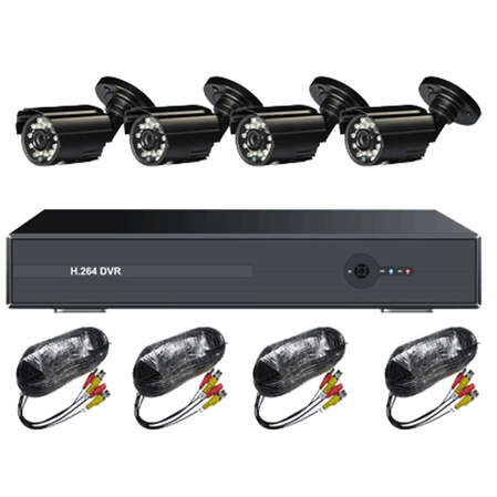 Комплект видеонаблюдения Video Control VC-4SD5, 4 камеры VC-IR7007CW, 1 регистратор VC-D5USB, кабели, БП