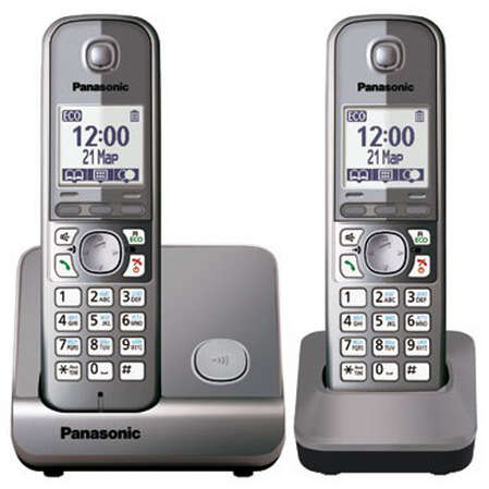 Радиотелефон Panasonic KX-TG6712RUM серый металлик