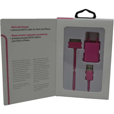 Сетевое зарядное устройство для iPhone/iPod Vertex PowerBrigh 1A розовый PN0522EUPK/IPC12PK 