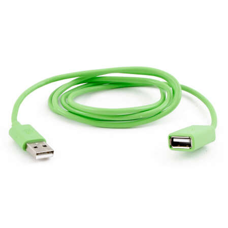 Кабель удлинитель USB2.0 АM/AF 1м Interstep зеленый