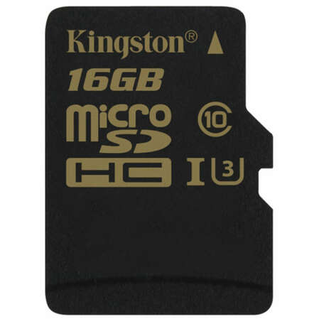 Micro SecureDigital 16Gb Kingston Gold SDHC UHS-1 U3 class 10 (SDCG/16GBSP)