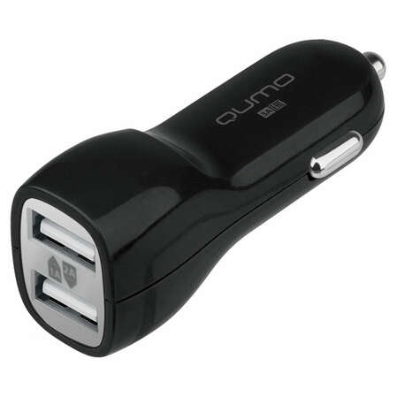 Автомобильное зарядное устройство Qumo 3A (2A+1A) USB черное (20731)