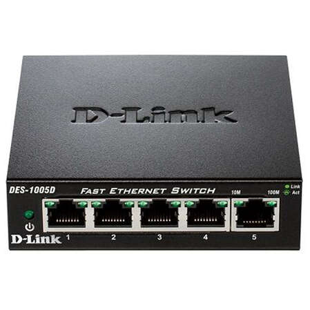 Коммутатор D-Link DES-1005D/N2A неуправляемый 5xLAN