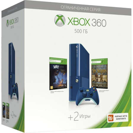 Игровая приставка Microsoft Xbox 360 E 500GB Синяя + игра MAX + игра Toy soldiers