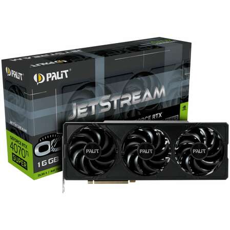 Видеокарта Palit GeForce RTX 4070 Ti Super 16384Mb, JetStream OC 16G (NED47TSS19T2-1043J) 1xHDMI, 3xDP, Ret