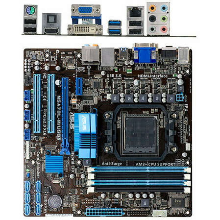 Материнская плата ASUS M5A78L-M/USB3 Socket-AM3+, AMD 760G, 4xDDR3, 1xPCI-E16x, Raid, 2xUSB3.0 mATX Ret  
