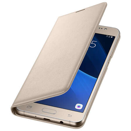 Чехол для Samsung Galaxy J5 (2016) SM-J510FN Flip Wallet золотистый 