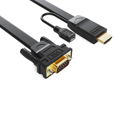 Переходник HDMI(M) - VGA(M) Greenconnect (GC-HD2VGA5-1.8m) 1.8m + доп. питание