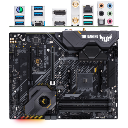 Материнская плата ASUS TUF Gaming X570-Plus(Wi-Fi) Socket-AM4 AMD X570 4xDDR4, 8xSATA3, Raid, 2xM.2, 2xPCI-E 16x, 6xUSB 3.1, 1xUSB 3.1 Type C, DP, HDMI 1xGLAN ATX Ret