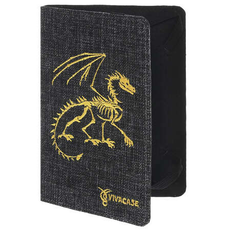 Обложка для электронных книг 6" VivaCase Dragon текстиль, черная
