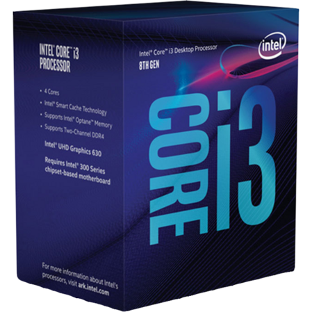 Процессор Intel Core i3-8100, 3.6ГГц, 4-ядерный, L3 6МБ, LGA1151v2, BOX