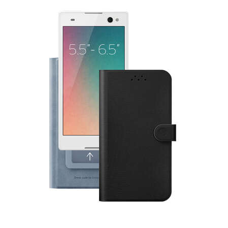 Чехол для мобильного телефона Deppa Flip Wallet размер 5.5"-6.5",черный
