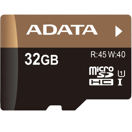 Micro SecureDigital 32Gb HC A-Data UHS-I (AUSDH32GUI1-RA1) адаптер SD