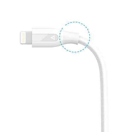 Кабель для iPhone 5 / iPhone 6 /iPad New Lightning MFI Anker PowerLine+ 1,8м в оплетке, кевлар, белый 
