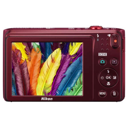Компактная фотокамера Nikon Coolpix S3700 красный