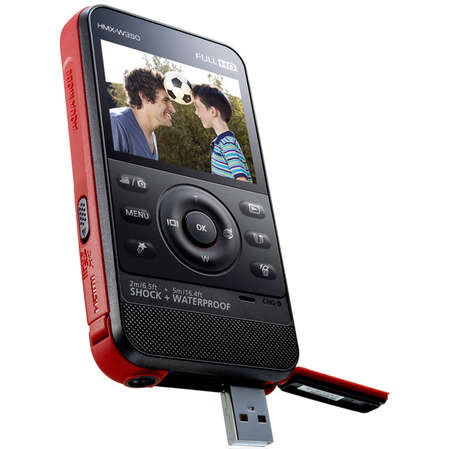 Samsung HMX-W350 red 1cmos 1x IS el 2.3" 1080p, MicroSD/MicroSDHC     
