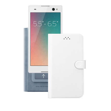Чехол для мобильного телефона Deppa Flip Wallet размер 5.5"-6.5",белый