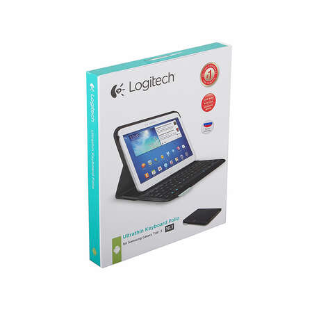 Клавиатура беспроводная для планшета для Samsung Galaxy Tab 3 P5200 + кожаный чехол-обложка, Carbon Black Logitech Keyboard Folio (920-005812)