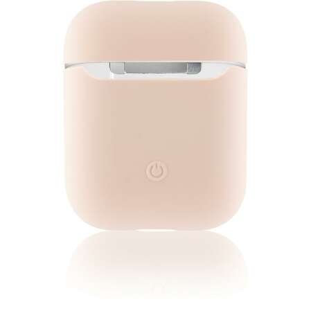 Чехол силиконовый Brosco для Apple AirPods светло-розовый