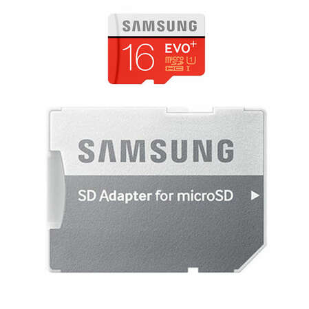 Micro SecureDigital 16Gb SDHC Samsung Evo Plus UHS-I U1 class10 (MB-MC16DARU) + адаптер SD