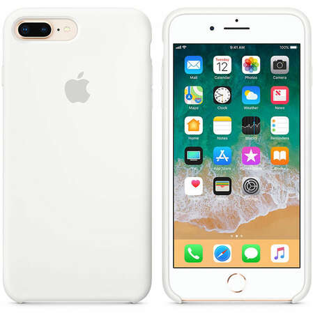 Чехол для Apple iPhone 8/7 Plus Silicone Case White  