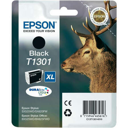 Картридж EPSON T1301 Black для B42WD/SX525WD/BX625WFD/WF-7015/7515/7525 C13T13014010
