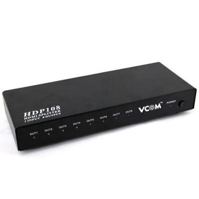 Разветвитель Vcom VDS8048D/DD418A, 1 HDMI вход => 8 HDMI, 3D